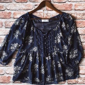 Floral Navy Blouse